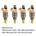 4 Pcs Fuel Injectors Replacement For Chevrolet Chevy Tracker Suzuki Sidekick X-90 Geo 1 6l 4g1549 1571058b00 Inp-470