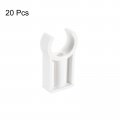 Uxcell Pvc Pipe Clamps Clips 20pcs For 25mm 1 Od Hose Hanger Support Pex Tubing U-shaped Water White