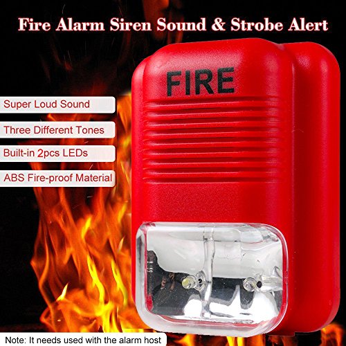 Sound & Light Alert Safety System Sensor Fire Alarm Warning Strobe Siren Horn 
