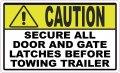 Stickertalk Secure Latches Before Towing Trailer Vinyl Sticker 5 Inches By 3 
