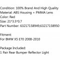 Topteng Car Pair Rear Bumper Reflector Lights Light Lamp Fits For Bmw X5 E70 2008-2010 63217158949 63217158950