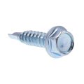 Self Drilling Sheet Metal Screws Indented Hex Washer Head 8 X 3 4 In Zinc Plated Steel 100 Pack 