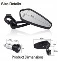 Motorcycle Bar End Mirrors Compatible With Honda Grom Msx125 Kawasaki Z650 Z125 Z900 Z750 Sv650 Yamaha Mt-07 Mt-03 Mt-09 Mt-10