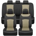 Bdk Carxs Turismo Car Seat Covers Full Set Beige Two-tone Front With Split Rear Bench Back Cover Automotive For Trucks Suv Van 