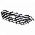 Hecasa Front Upper Grille Compatible With 2015-2017 Hyundai Sonata 86350c2000 Hy1200188 Bumper Grill Chrome Black Silvery