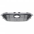 Hecasa Front Upper Grille Compatible With 2015-2017 Hyundai Sonata 86350c2000 Hy1200188 Bumper Grill Chrome Black Silvery