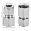 Uxcell Compression Tube Fitting G1 2 Female Thread X 1 Od Straight Coupling Adapter 304 Stainless Steel