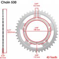 Caltric Drive Chain And Sprockets Kit Compatible With Honda Cbr900rr Fire Blade 1993 1994 1995