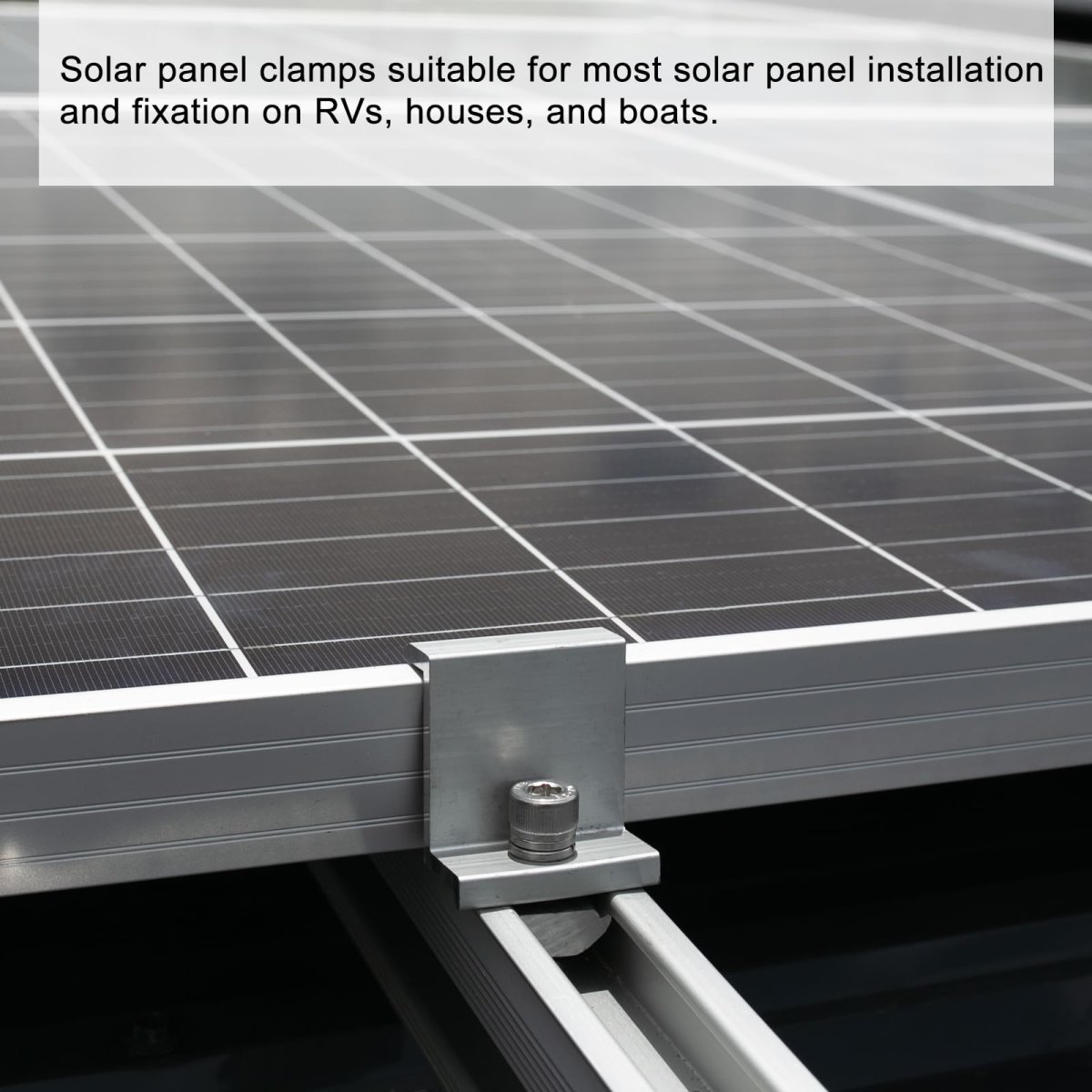 8pcs Solar End Clamp 45mm Aluminum Adjustable Panel Mounting Bracket Z Clamps For Pv System Silver