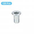M3 Rivet Nuts 120pcs Zinc Plated Carbon Steel Knurled Flat Head Threaded Insert For Metal Plastic
