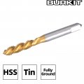 Burkit 2pcs M4 X 0 7 Spiral Flute Tap Hss Titanium Coated Plug Threading