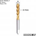 Burkit 2pcs M4 X 0 7 Spiral Flute Tap Hss Titanium Coated Plug Threading