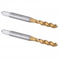 Burkit 2pcs M4 X 0 7 Spiral Flute Tap Hss Titanium Coated Plug Threading 