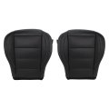 Leather Seat Cover Replacement For Mustang 2015 2023 2 Piece Front Driver And Passenger Side Bottom Perforated Black Custom Fit 
