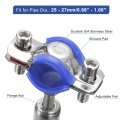 Uxcell 2pcs Stainless Steel Pipe Supports Wall Mount Ceiling Bracket Adjustable Clamp Strap Fit For Dia 25-27mm Tube