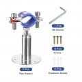 Uxcell 2pcs Stainless Steel Pipe Supports Wall Mount Ceiling Bracket Adjustable Clamp Strap Fit For Dia 25-27mm Tube