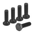 5pcs M6-1 X 20mm Left Hand Hex Head Bolt Black Oxide Carbon Steel Reverse Fully Threaded Fastener Screws Bolts For Machinery 