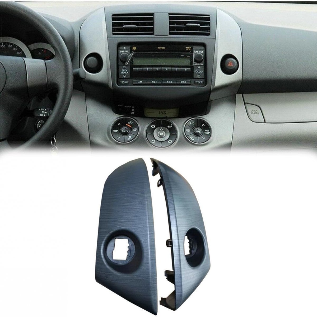 Fitfoyo 1 Pair Car Instrument Cluster Finish Panel Trim For Toyota Rav4 2006 2007 2008 2009 2010 2011 2012 Plastic