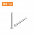Uxcell M3-0 5 X 30mm 100pcs Flat Round Head Screws 304 Stainless Steel Phillips Drive Machine Hardware Fastener For Furniture