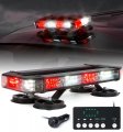 Lumenix White Red Led Rooftop Emergency Strobe Light Bar Traffic Security Beaconbar W Control Panel Magnetic Base Safety 