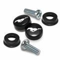 Ipick Image For Ford Mustang On Black Abs Plastic License Plate Frame Screw Covers