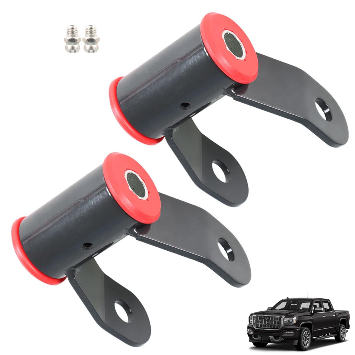 Rear Drop Shackles 710515 Replacement For 1988 2018 Silverado 1500 And Sierra Metal Suspension Leaf Spring Shackle Kit Black