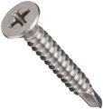 Stainless Steel Sheet Metal Screw Plain Finish Flat Head Phillips Drive Self-drilling Point 3 4 Length 6-20 Threads Pack Of 100 