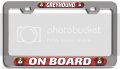 Greyhound On Board Dogs Pets 3d Metal License Plate Frame Universal Fit For Auto Suv And Truck Tag Holder 12 In X 6 Heavy Duty 