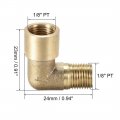 Uxcell Brass Pipe Fitting 90 Degree Elbow 1 8 Pt Male X Female 5pcs