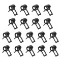 18pcs Spring Band Type Action Fuel Silicone Vacuum Hose Pipe Clamp 6mm Low-pressure Air Clip For Automotive Oil Water Black 