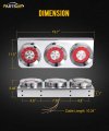 Partsam 2pcs 54 Led Truck Trailer Tail Lights Bar With Chrome Iron Bracket Base Waterproof 24v 4 Inch Round Stop Turn Signal
