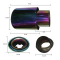 63mm Car Exhaust Pipe Trim Tip Muffler Stainless Steel Tail Throat Straight Colorful-straight