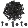 Uxcell 100pcs 6mm Hole Dia Black Plastic Rivets Bumper Fender Fastener Clips For Car
