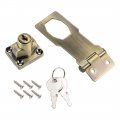 Uxcell 3-inch Keyed Hasp Locks Zinc Alloy Twist Knob Locking W Screws For Door Cabinet Alike Bronze Tone
