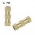 Uxcell Knurled Insert Nuts 30pcs M5 X 20mm L 7mm Od Thread Printing Brass Female Threadeds Heat Set Insert Embedment