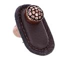 Vicenza Designs K1161 Tiziano Leather Round Knob Large Brown Antique Copper 