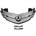 Front Bumper Grille For 2007-2009 Acura Mdx Tsx Tl Grill Cover Molding Vent Hood Trim W Moulding Silver 