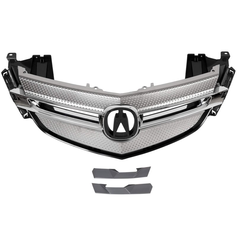 Front Bumper Grille For 2007-2009 Acura Mdx Tsx Tl Grill Cover Molding Vent Hood Trim W Moulding Silver