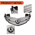Front Bumper Grille For 2007-2009 Acura Mdx Tsx Tl Grill Cover Molding Vent Hood Trim W Moulding Silver