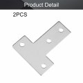Mromax 2pcs T-shaped Repair Plate 4 33 X 3 35 Lxw Carbon Steel Nickel Plated Surface Plane Connection Angle Bracket Gusset