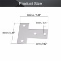 Mromax 2pcs T-shaped Repair Plate 4 33 X 3 35 Lxw Carbon Steel Nickel Plated Surface Plane Connection Angle Bracket Gusset