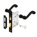 Vintage Style Indoor Mortise Lock Assembly Kit E 22947 Cast Steel Construction With Bronze Finish 1 4 In Max Square Spindle And 