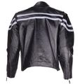 Mens Vented Leather Motorcycle Jacket With Gray Stripes Size 4xl 4x-large 58-60 
