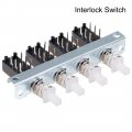 Uxcell Interlock Push Button Switch Piano Type Dpdt 6 Pin 4 Row