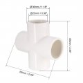 Uxcell Pvc Pipe Fitting 4 Way Cross Schedule 40 25mm Socket Tee Corner Fittings White 2pcs
