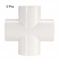 Uxcell Pvc Pipe Fitting 4 Way Cross Schedule 40 25mm Socket Tee Corner Fittings White 2pcs