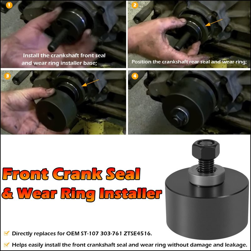 303-761 Crankshaft Front Seal And Wear Ring Installer Tool Alt St-107 Ztse4516 Perfect For 2003-2010 Ford Super Duty Diesel