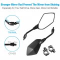 Trkimal Universal Adjustable Motorcycle Rear View Mirror Rhombus Convex With 10mm Clockwise Thread Bolt For Handle Bar Of