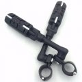 Smt-black Long Angled Peg Mounting Kit Wing Zombie Foot Compatible With Bike 1-1 2 Inch 1 5 Front Engine Guard Frame Tube Iron