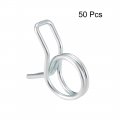 Uxcell Double Wire Spring Hose Clamp 8mm Inner Dia Fit 8 5-9 2mm Od Fuel Line Silicone Tube Clips Zinc Plated 50pcs